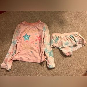 Koala kids toddler girl starfish rash guard and bottoms swim beach pool